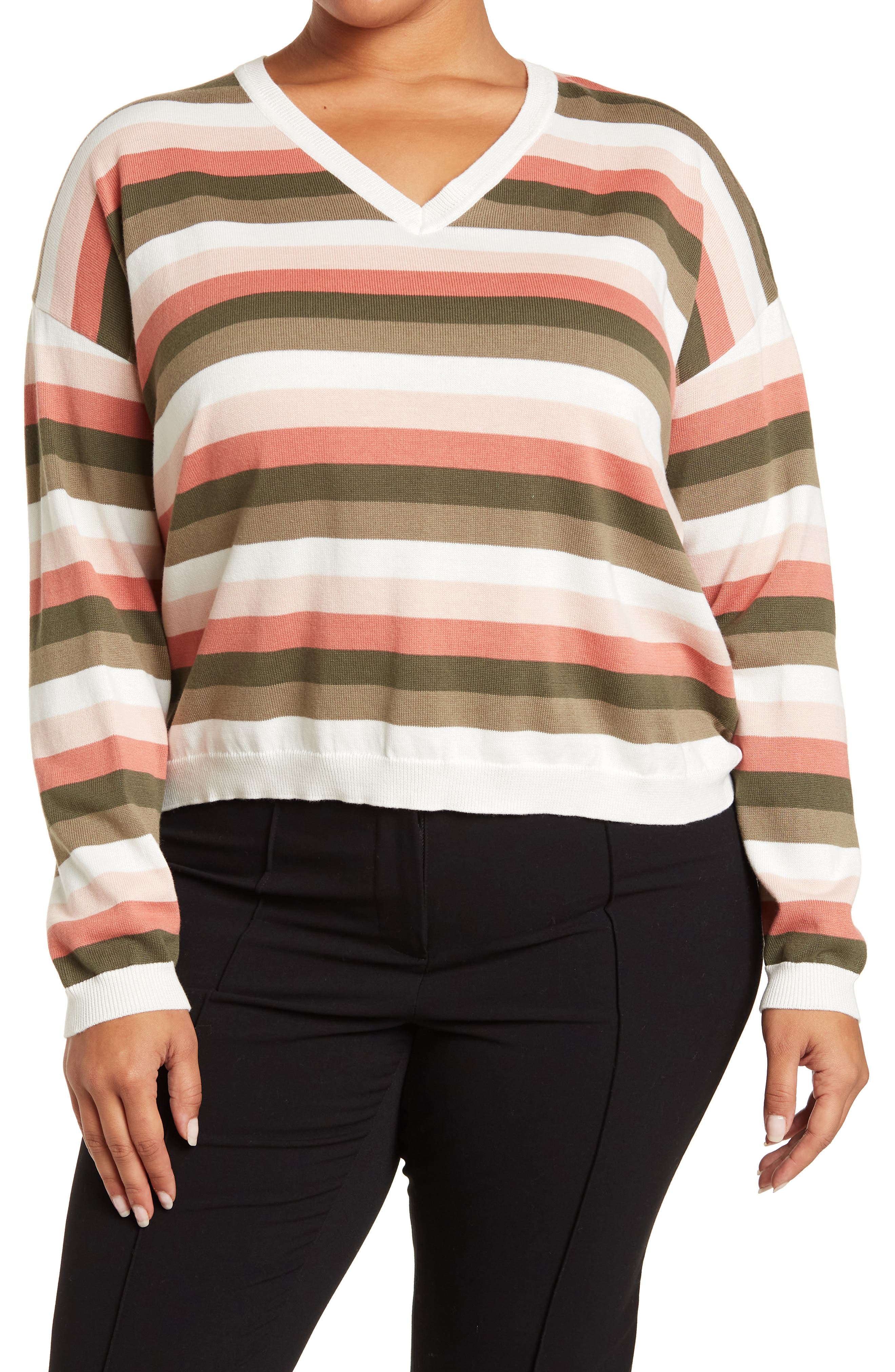VividYouMen Zip-up Plus Size Color Block Cardigan Pullovers Sweater 